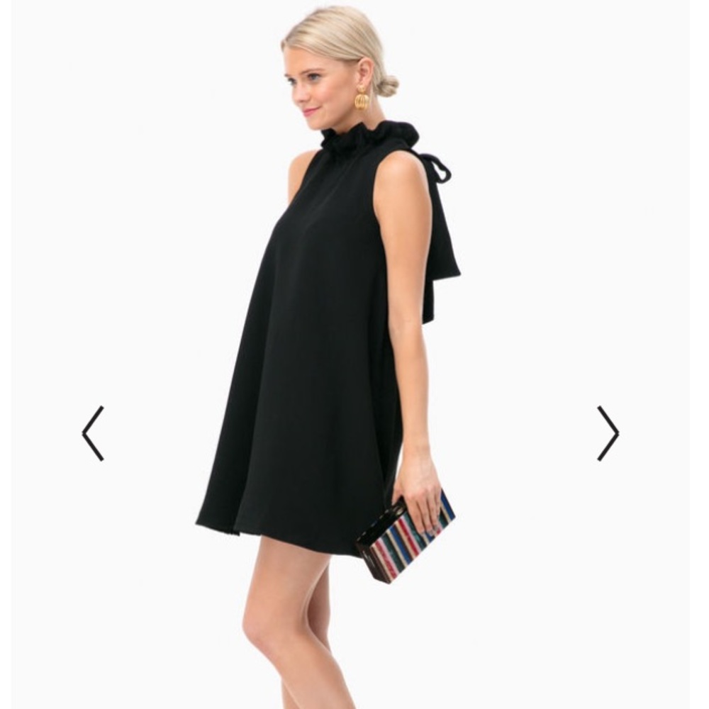 NWT Tuckernuck black ruffle neck Blythe dress S - Picture 4 of 15
